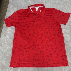 Puma Volition America Polo Shirt Mens Large Red Patriotic Golf Performance Print